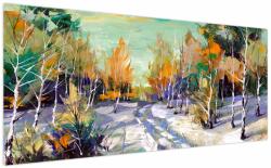 Mivali Tablou - Drum înzăpezit prin pădure, dintr-o bucată 200x100 cm (V023245V200100)