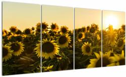Mivali Tablou cu lan de floarea soarelui, din patru bucăți 160x80 cm (V020915V16080)