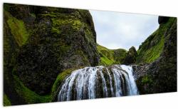 Mivali Tablou - Stânci cu cascadă, dintr-o bucată 100x40 cm (V022688V10040)