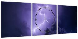 Mivali Tablou - cerul violet cu fulger (cu ceas), din trei bucăți 90x30 cm cu ceas (V020062V9030C)
