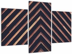 Mivali Tablou - Motiv de lemn pe fond negru, din trei bucăți 90x60 cm (V022633V90603PCS)