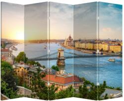 Mivali Paravan - Orașul Budapesta și râu, din 5 bucăți, 210x170 cm (P020712P225180)