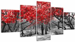Mivali Tablou - Copaci roșii, Central Park, New York, din cinci bucăți 150x80 cm (V023117V150805PCS)