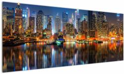 Mivali Tablou cu Manhattan noaptea, dintr-o bucată 145x58 cm (V020823V14558)