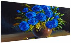 Mivali Tablou - Flori albastre în vază, dintr-o bucată 250x125 cm (V023177V250125)