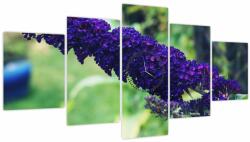 Mivali Tablou cu floare albastră (cu ceas), din cinci bucăți 150x80 cm cu ceas (V020444V15080C)