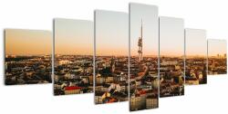 Mivali Tablou apusului de soare deasupra orașului Zizkov, din șapte bucăți 210x100 cm (V021641V210100)