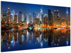 Mivali Tablou cu Manhattan noaptea, dintr-o bucată 120x70 cm (V020823V12070)