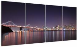 Mivali Tablou cu privirea spre San Francisco, California, din patru bucăți 160x80 cm (V021342V16080)