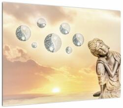 Mivali Tablou pe sticlă - Timp pentru meditații, dintr-o bucată 70x50 cm pe sticlă (V023026V7050GD)
