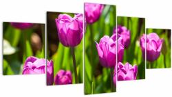 Mivali Tablou cu lale pe luncă, din cinci bucăți 150x80 cm (V020893V150805PCS)