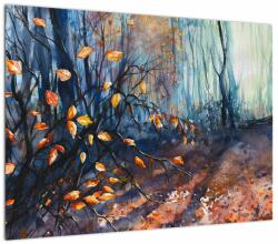 Mivali Tablou pe sticlă - Razele solare de toamnă, dintr-o bucată 70x50 cm pe sticlă (V023109V7050GD)