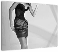 Mivali Tablou pe sticlă - Femeie într-o rochie scurtă, dintr-o bucată 70x50 cm pe sticlă (V023558V7050GD)