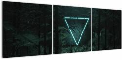 Mivali Tablou - Triunghi de neon în junglă, din trei bucăți 120x40 cm (V022892V12040)