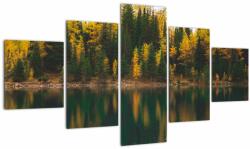 Mivali Tablou cu lac de pădure, din cinci bucăți 125x70 cm (V020235V12570)