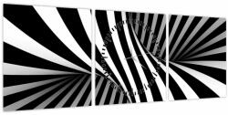 Mivali Tablou abstract cu dungi de zebră (cu ceas), din trei bucăți 90x30 cm cu ceas (V021960V9030C)