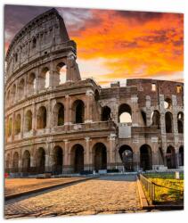 Mivali Tablou pe sticlă - Coloseum din Roma, dintr-o bucată 30x30 cm pe sticlă (V022393V3030GD)