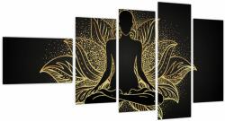 Mivali Tablou - Silueta într-o floare de lotus, din cinci bucăți 110x60 cm (V023607V11060)