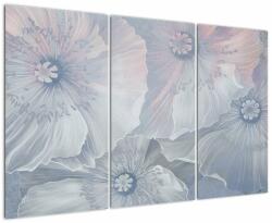 Mivali Tablou - Flori albastre pe perete, din trei bucăți 120x80 cm (V022885V120803PCS)