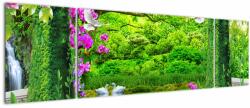 Mivali Tablou - Grădina magică cu lebede, din trei bucăți 170x50 cm (V022914V17050)
