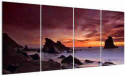 Mivali Tablou cu apus de soare pe mal, din patru bucăți 160x80 cm (V021297V16080)
