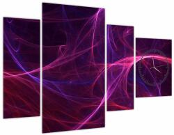 Mivali Tabloul abstract cu linii curbe (cu ceas), din patru bucăți 110x75 cm cu ceas (V020138V11075C)