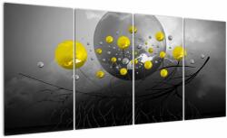 Mivali Tabloul - bile abstracte galbene, din patru bucăți 160x80 cm (V020100V16080)