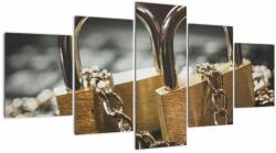 Mivali Tablou cu două cetăți, din cinci bucăți 150x80 cm (V020559V150805PCS)