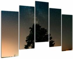 Mivali Tablou cu cerul nocturn și copaci, din cinci bucăți 125x90 cm (V020879V12590)