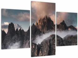 Mivali Tablou - Dolomiți Italieni ascunși în ceață, din trei bucăți 90x60 cm (V021678V90603PCS)