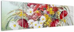 Mivali Tablou - Vază cu flori sălbatice, din trei bucăți 170x50 cm (V023089V17050)