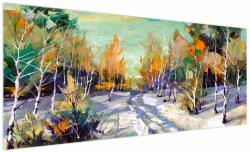 Mivali Tablou - Drum înzăpezit prin pădure, dintr-o bucată 250x125 cm (V023245V250125)