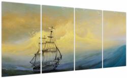 Mivali Tablou - Pictură barcă pe mare, din patru bucăți 160x80 cm (V024053V16080)