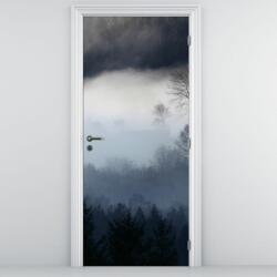Mivali Fototapet pentru ușă - Ceață în pădure (D021947D95205)