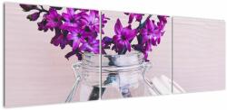 Mivali Tablou cu flori violete, din trei bucăți 150x50 cm (V020367V15050)