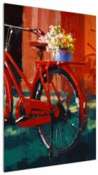 Mivali Tablou - Bicicleta roșie, pictură acrilică, dintr-o bucată 60x90 cm (V023222V6090)