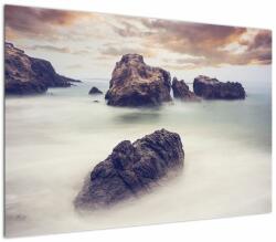 Mivali Tablou cu stânci în ceață, dintr-o bucată 100x70 cm (V020972V10070)