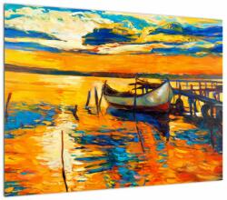 Mivali Tablou - Barca la apus de soare, dintr-o bucată 70x50 cm (V023294V7050)