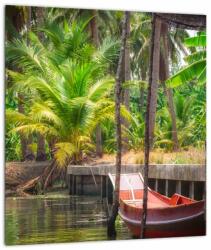 Mivali Tablou - Nava din lemn în canal , Thailand, dintr-o bucată 30x30 cm (V021513V3030)