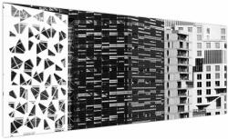 Mivali Tablou cu arhitectura alb neagră, dintr-o bucată 250x125 cm (V021524V250125)