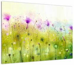Mivali Tablou pe sticlă - Flori de luncă, dintr-o bucată 70x50 cm pe sticlă (V021455V7050GD)