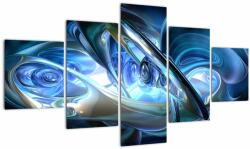 Mivali Tabloul fractalilor în albastru, din cinci bucăți 125x70 cm (V020068V12570)