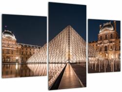Mivali Tablou - Louvre noaptea, din trei bucăți 90x60 cm (V021689V90603PCS)
