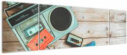 Mivali Tablou - Radio retro, din trei bucăți 170x50 cm (V023085V17050)