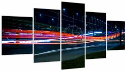 Mivali Tabloul orașului nocturn (cu ceas), din cinci bucăți 150x80 cm cu ceas (V020087V15080C)