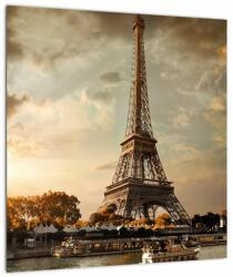 Mivali Tablou pe sticlă - Turnul Eiffel. Paris, Franța, dintr-o bucată 40x40 cm pe sticlă (V023074V4040GD)