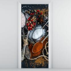 Mivali Fototapet pentru ușă - Lingură cu condimente (D021240D95205)