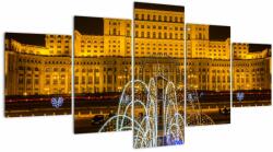 Mivali Tablou - Palatul Parlamentului, București, România (cu ceas), din cinci bucăți 150x80 cm cu ceas (V023409V15080C)