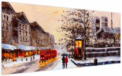 Mivali Tablou - Pictură oraș iarna, dintr-o bucată 200x100 cm (V023893V200100)