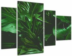 Mivali Tablou - Frunze de palmier (cu ceas), din patru bucăți 110x75 cm cu ceas (V022362V11075C)
